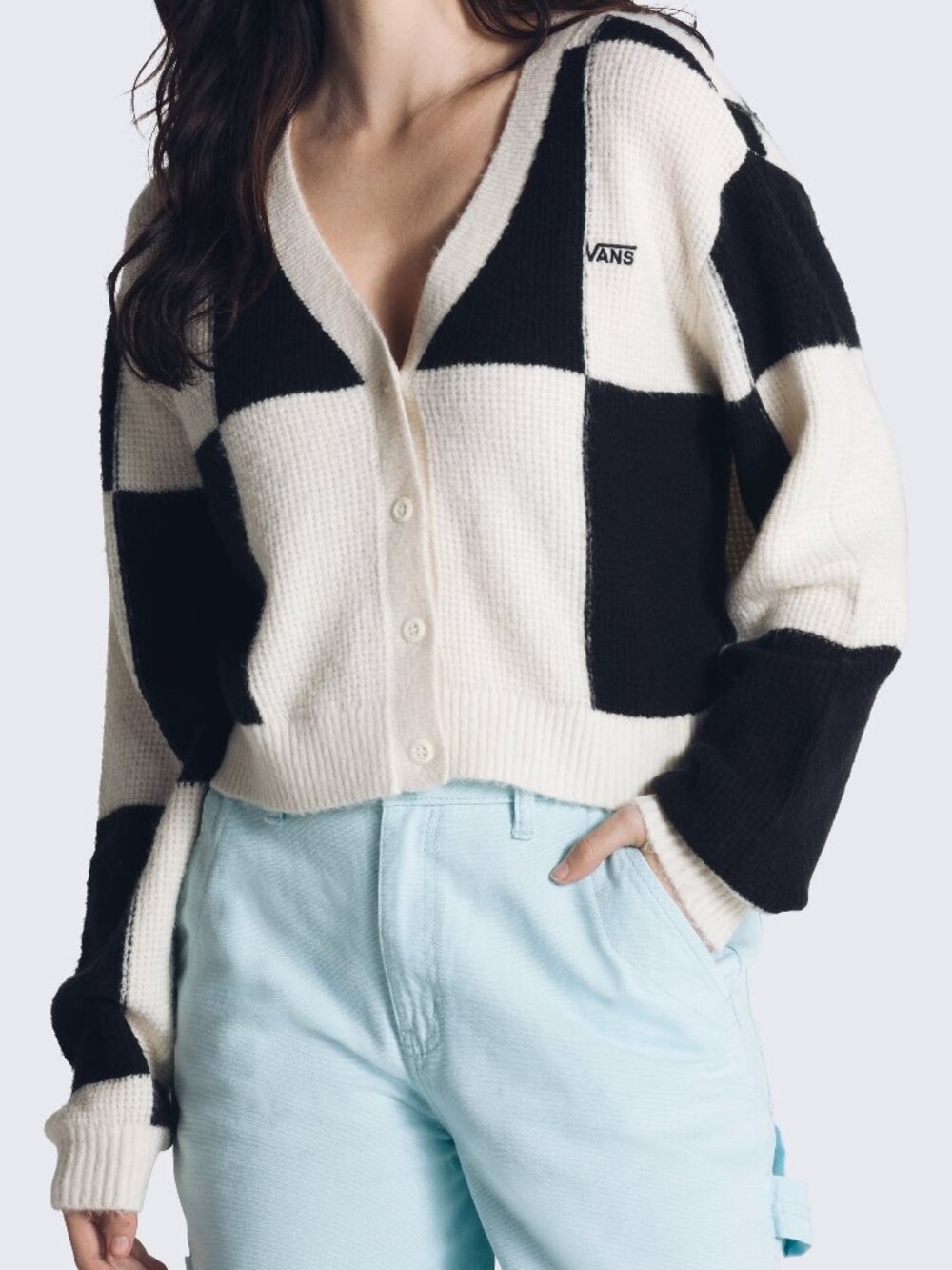 Vans Waffle Knit Relax Checkered Cardigan